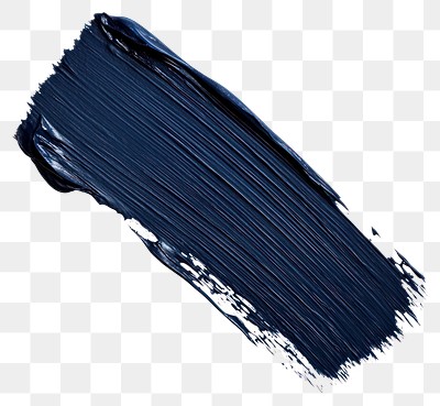 PNG Flat navy blue paint brushstroke contemporary expression abstract.