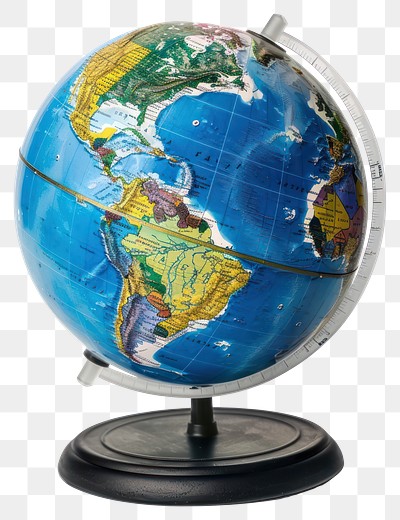 PNG Colorful globe on black stand