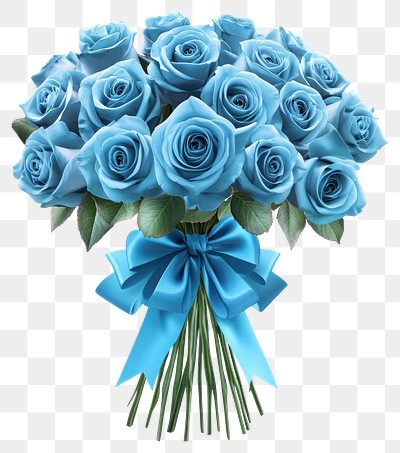 PNG Elegant blue rose bouquet