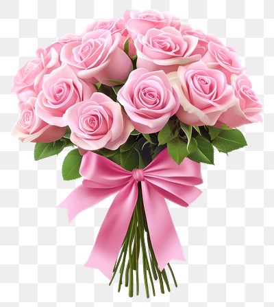 PNG Elegant pink rose bouquet gift