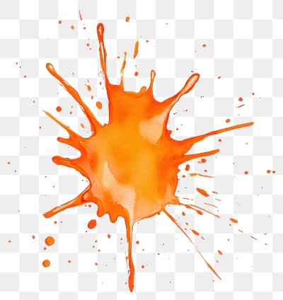 PNG  Vibrant orange paint splash