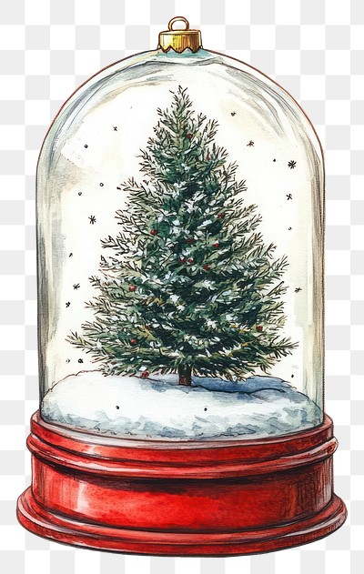 PNG Christmas tree glass globe snow.