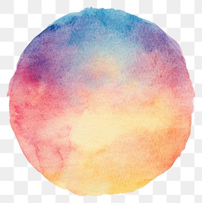 PNG  Colorful watercolor gradient circle