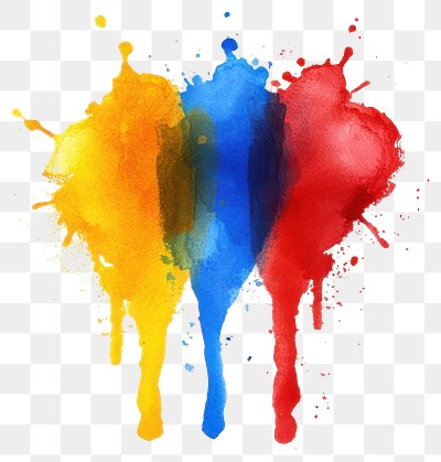 PNG  Vibrant watercolor paint splashes