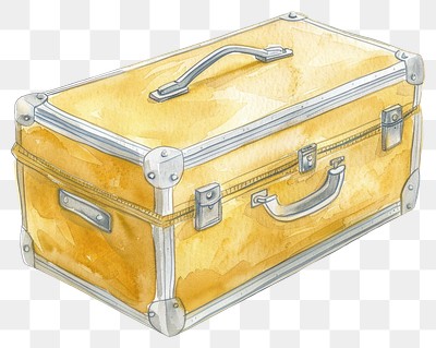 PNG Vintage suitcase watercolor illustration