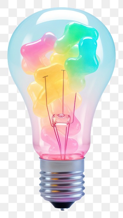 PNG 3d jelly glitter light bulb lightbulb electricity illuminated.