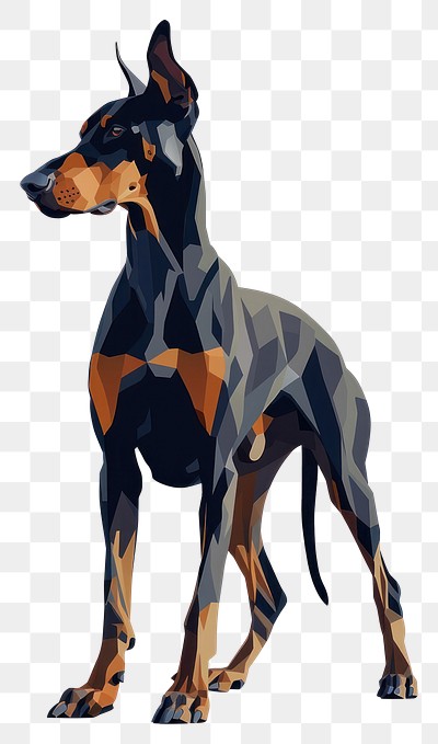 PNG Geometric Doberman Pinscher illustration