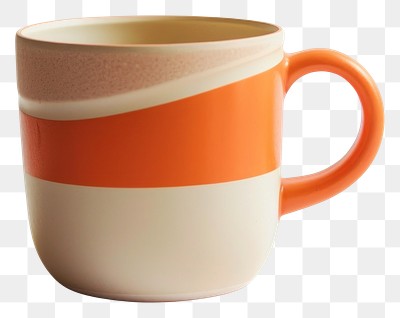 PNG Modern orange ceramic mug