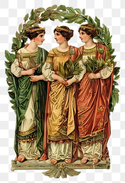 PNG  Vintage classical women illustration