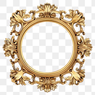 PNG Gold frame vintage photo round.