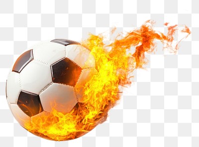 PNG Soccer ball on fire soccer sports flame.