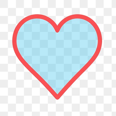 PNG Simple blue heart illustration