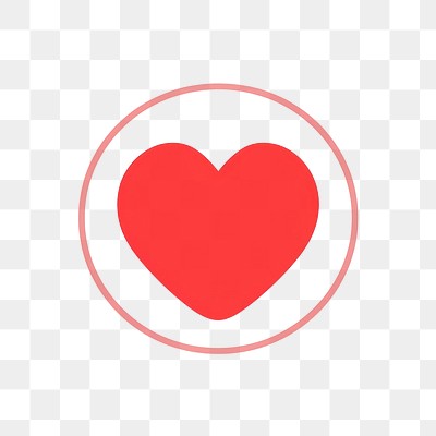 PNG Red heart symbol inside circle