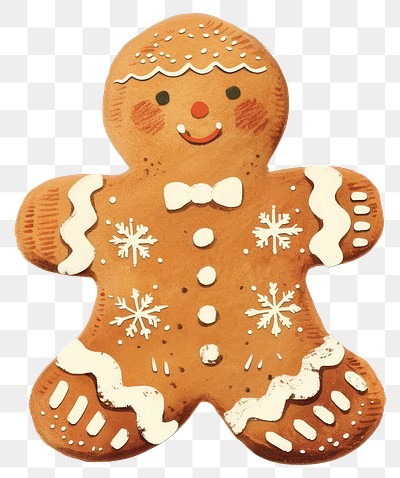 PNG Festive gingerbread man illustration