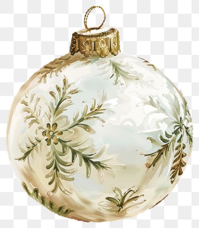 PNG Christmas bauble ornament vintage illustration.