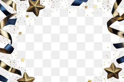 Golden stars border confetti symbol paper.