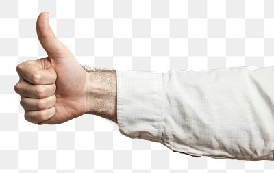 PNG A hand of white man with his thumb up thumbs human encouragement.