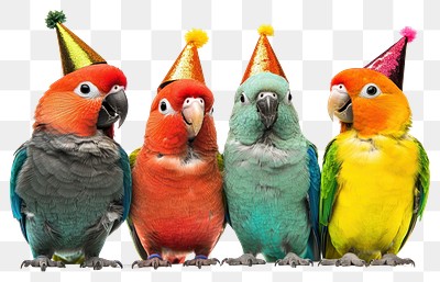 PNG Parrots birds hats animals.