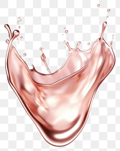 Rose gold drop splash abstract shape beverage.