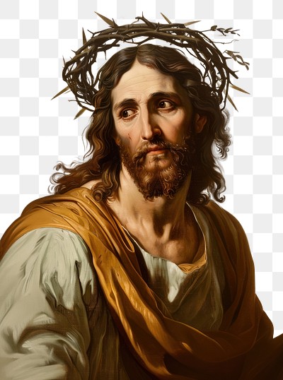 PNG  Jesus christ painting art illustration.