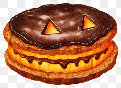 PNG One Halloween sandwich chocolate cookie halloween dessert confectionery.