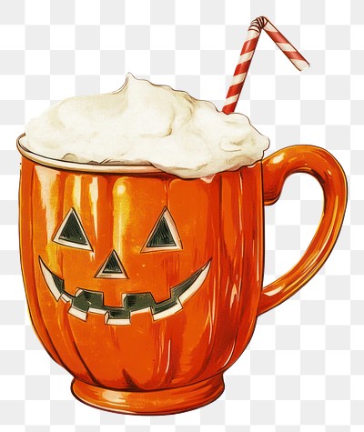 PNG One Halloween hot drink halloween beverage cream.