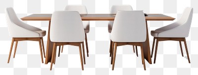 PNG Modern dining table with chairs