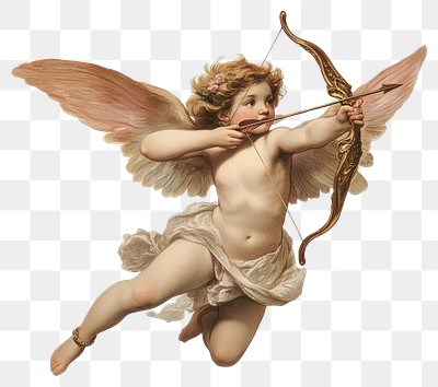 PNG Cupid flying with bow and arrow illustration cupid mythological.