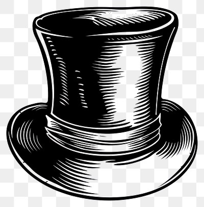 PNG Vintage black top hat illustration