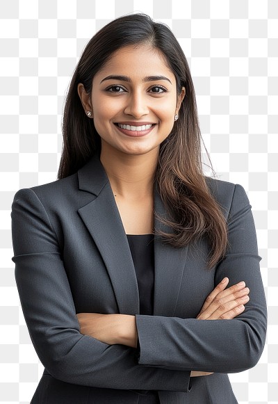 PNG Indian business woman photography portrait smiling.