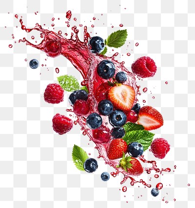 PNG Fresh berries splash juice