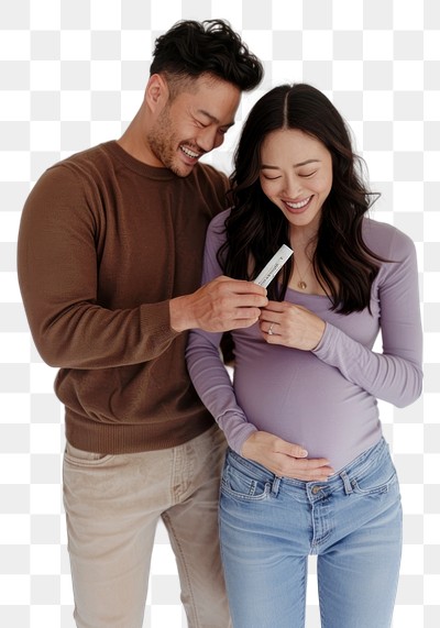 PNG Happy couple expecting pregnancy announcement