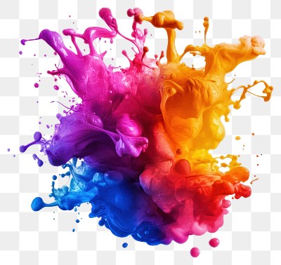 PNG Vibrant colorful abstract paint splash