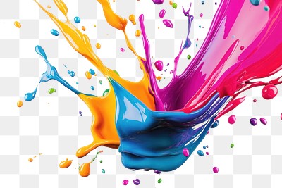 PNG Vibrant paint splash art