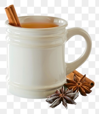 PNG A mug of winter hot drink beverage spices anise.