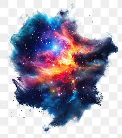 PNG A vibrant nebula with cosmic color with sparkling colors space astronomical.