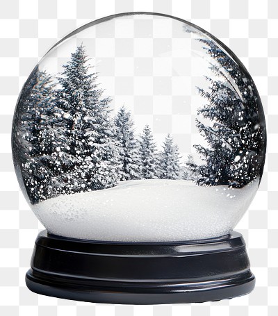 PNG A snow globe ornament photography trees wonderland.