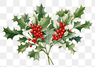 PNG  Christmas holly bouquet christmas plant leaf. 