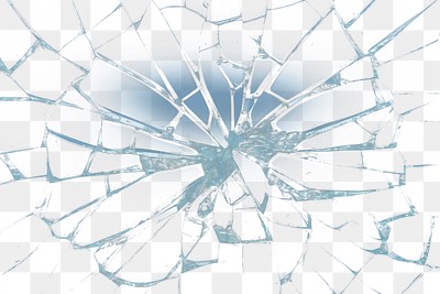 Shattered glass abstract  png texture overlay effect, transparent background