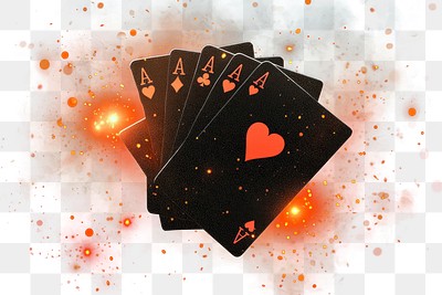 PNG Four playing cards floating in the air background symbols casino.