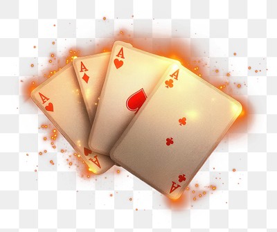 PNG Four playing cards floating in the air game background casino.