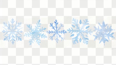 PNG Watercolor snowflakes divider illustration decoration outdoors.