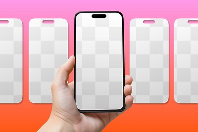 Phone screen mockup png UI design, transparent background