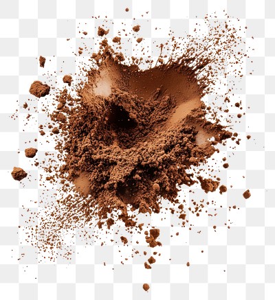 PNG Scattered cocoa powder on white