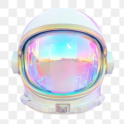 PNG  Holographic astronaut helmet illustration art accessories.