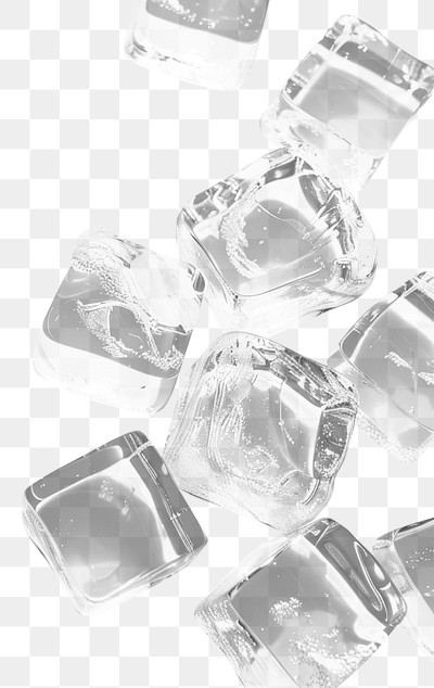 PNG Clear ice cubes sparkling light