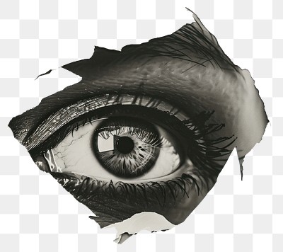 PNG Eye through torn paper art