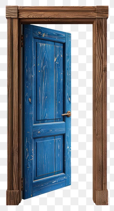 PNG Rustic blue wooden door frame