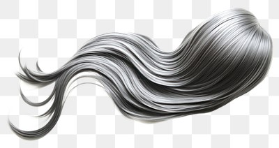 PNG Sleek silver synthetic hairpiece