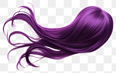 PNG Vibrant purple flowing hair